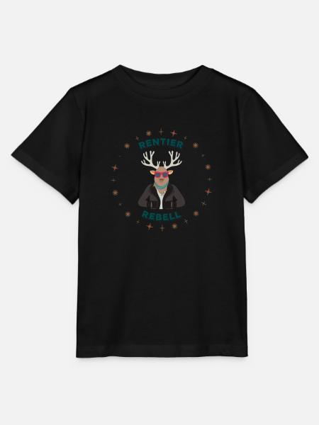 Rentier rocking Rebell - Stanley/Stella Kinder T-Shirt MINI CREATOR  - Schwarz