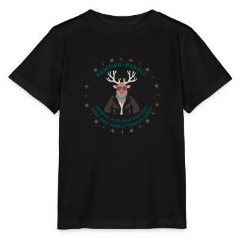 Rentier-Rebell auf der Flucht - Stanley/Stella Kinder T-Shirt MINI CREATOR  - Schwarz - Vorne - Mikhail (115cm)