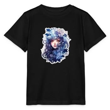 Schnee-Frost-Eis-Mädchen - Stanley/Stella Kinder T-Shirt MINI CREATOR  - Schwarz - Vorne - Mikhail (115cm)