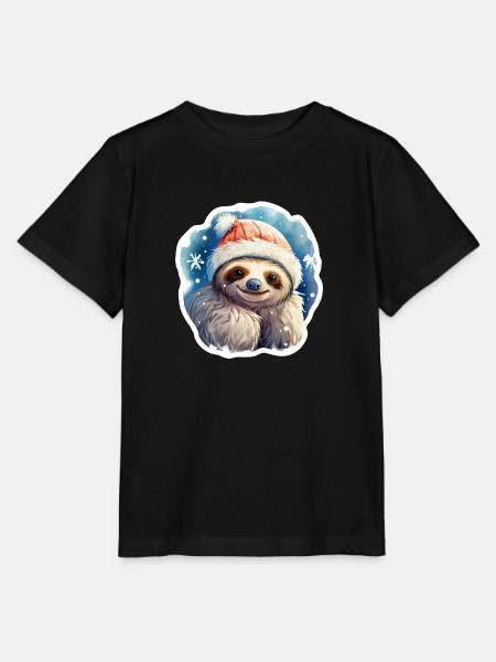 Weihnachtsfaultier - Stanley/Stella Kinder T-Shirt MINI CREATOR - Schwarz