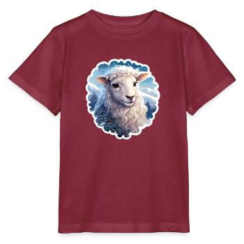 Christmas Lamb - Stanley/Stella MINI CREATOR Kids’ T-Shirt - burgundy - Front - Kain (125cm)