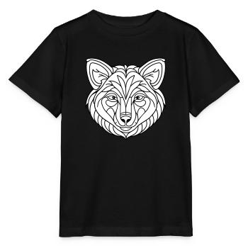 Visage de loup - T-shirt bio MINI CREATOR Stanley/Stella Enfant - noir - Devant - Mikhail (115cm)
