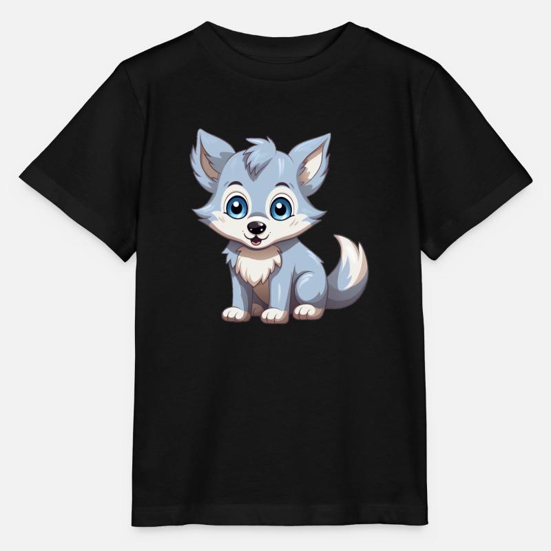 Louveteau mignon - T-shirt bio MINI CREATOR Stanley/Stella Enfant - noir