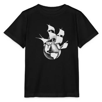 Celestial Odyssey: Earth, Majestic Four-Masted - Stanley/Stella MINI CREATOR Kids’ T-Shirt - black - Front - Mikhail (115cm)