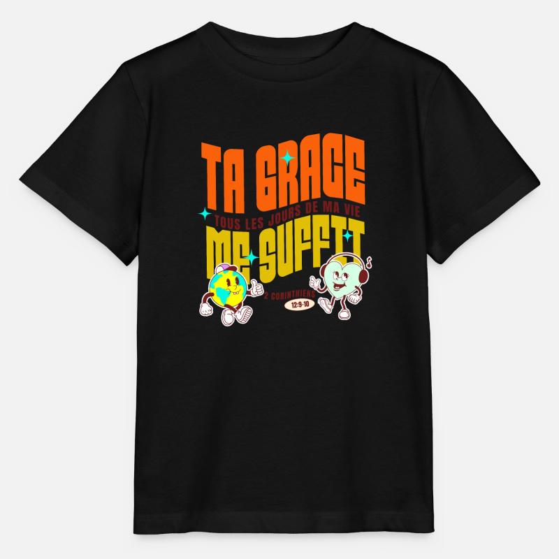 Ta Grâce me suffit ! - T-shirt bio MINI CREATOR Stanley/Stella Enfant - noir