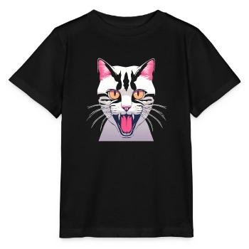 Angry Cat - Stanley/Stella MINI CREATOR Kids’ T-Shirt - black - Front - Mikhail (115cm)