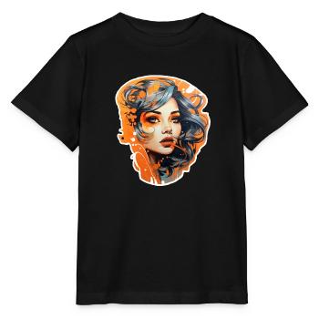 Fan de football oranije années 50 - T-shirt bio MINI CREATOR Stanley/Stella Enfant - noir - Devant - Mikhail (115cm)
