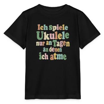 Je ne joue du ukulélé que les jours où je respire - T-shirt bio MINI CREATOR Stanley/Stella Enfant - noir - Devant - Mikhail (115cm)