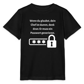 Wenn du glaubst dein Chef ist dumm... - Stanley/Stella Kinder T-Shirt MINI CREATOR  - Schwarz - Vorne - Mikhail (115cm)