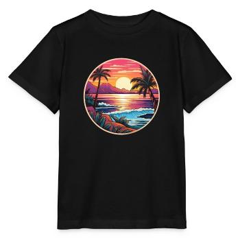 Tropical paradise - Stanley/Stella MINI CREATOR Kids’ T-Shirt - black - Front - Mikhail (115cm)