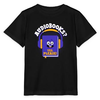Earpiece Escape: Conversations with Audiobooks - Stanley/Stella MINI CREATOR Kids’ T-Shirt - black - Front - Mikhail (115cm)