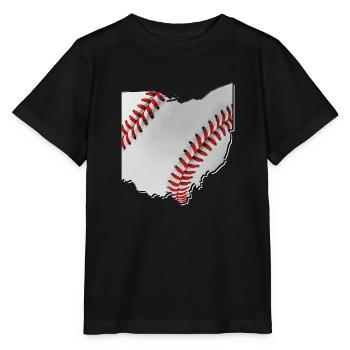 Ohio (United States) | real baseball | Map - Stanley/Stella MINI CREATOR Kids’ T-Shirt - black - Front - Mikhail (115cm)