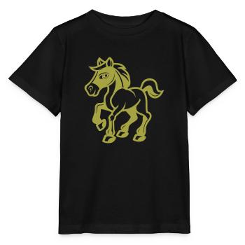 Cheval - T-shirt bio MINI CREATOR Stanley/Stella Enfant - noir - Devant - Mikhail (115cm)