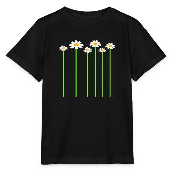 Lot of Pretty Marguerite Flowers Decorative Pattern - Stanley/Stella MINI CREATOR Kids’ T-Shirt - black - Front - Mikhail (115cm)