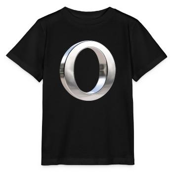 Chrome ,, O " Métallisé - T-shirt bio MINI CREATOR Stanley/Stella Enfant - noir - Devant - Mikhail (115cm)