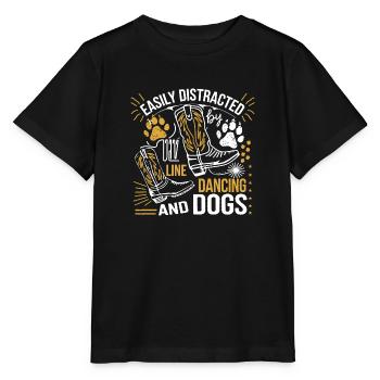 Dicton amusant pour les amoureux de la danse et des chiens - T-shirt bio MINI CREATOR Stanley/Stella Enfant - noir - Devant - Mikhail (115cm)