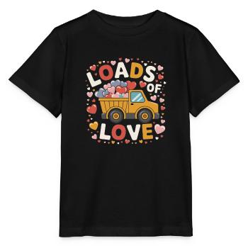 Truck heart Valentines Day - Stanley/Stella MINI CREATOR Kids’ T-Shirt - black - Front - Mikhail (115cm)