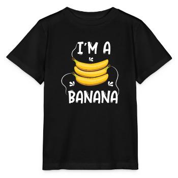 I’m a Banana – Motif de banane amusant et unique - T-shirt bio MINI CREATOR Stanley/Stella Enfant - noir - Devant - Mikhail (115cm)