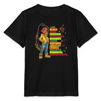 I Am Black Child History Month African American - T-shirt bio MINI CREATOR Stanley/Stella Enfant - noir - Devant - Mikhail (115cm)