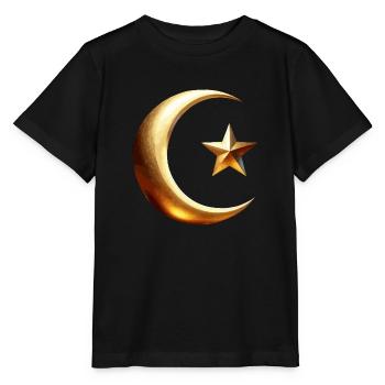 Symbole de l’Islam or - T-shirt bio MINI CREATOR Stanley/Stella Enfant - noir - Devant - Mikhail (115cm)