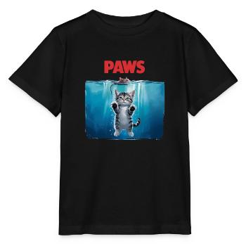 Parodie de chats PAWS - Conception amusante des mâchoires pour Kat - T-shirt bio MINI CREATOR Stanley/Stella Enfant - noir - Devant - Mikhail (115cm)