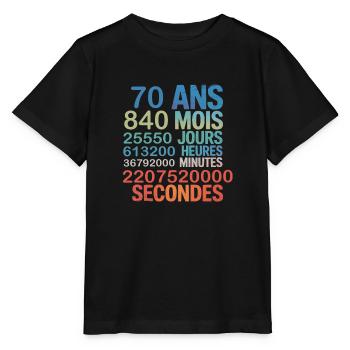 70 Ans – 840 Mois, 25 550 Jours, 2.2 Billion - Stanley/Stella MINI CREATOR Kids’ T-Shirt - black - Front - Mikhail (115cm)