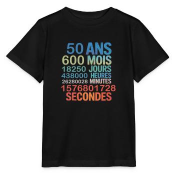 50 Ans – 600 Mois, 18250 Jours, 1.5 Billion - Stanley/Stella MINI CREATOR Kids’ T-Shirt - black - Front - Mikhail (115cm)
