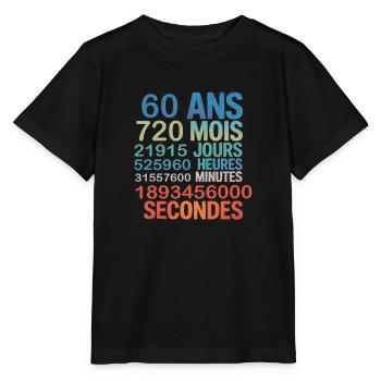 60 Ans – 720 Mois, 21915 Jours, 1.8 Billion - Stanley/Stella MINI CREATOR Kids’ T-Shirt - black - Front - Mikhail (115cm)