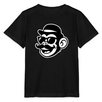 Singe Sir Moustache - T-shirt bio MINI CREATOR Stanley/Stella Enfant - noir - Devant - Mikhail (115cm)