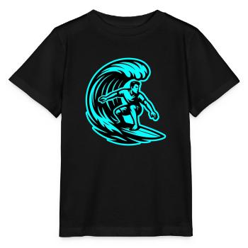Surfeur Wave Surf - T-shirt bio MINI CREATOR Stanley/Stella Enfant - noir - Devant - Mikhail (115cm)