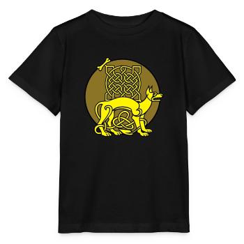Celtic Fido keltischer Hund im Labyrinth - Stanley/Stella Kinder T-Shirt MINI CREATOR  - Schwarz - Vorne - Mikhail (115cm)