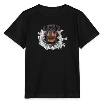 Rottweiler im Glas Loch - Stanley/Stella Kinder T-Shirt MINI CREATOR  - Schwarz - Vorne - Mikhail (115cm)