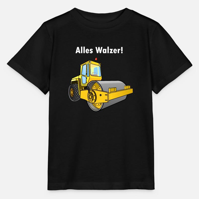 Dampfwalze, Alles Walzer, niederwalzen, Straßenbau - Stanley/Stella Kinder T-Shirt MINI CREATOR  - Schwarz