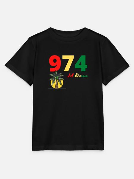 974 LA Réunion - T-shirt bio MINI CREATOR Stanley/Stella Enfant - noir