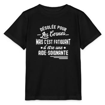 aide-soignante / cadeau humour aide-soignante - T-shirt bio MINI CREATOR Stanley/Stella Enfant - noir - Devant - Mikhail (115cm)