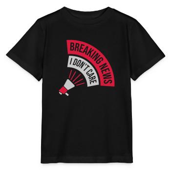 Breaking news don't care - Stanley/Stella Kinder T-Shirt MINI CREATOR  - Schwarz - Vorne - Mikhail (115cm)