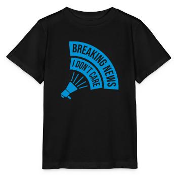 Breaking news don't care - Stanley/Stella Kinder T-Shirt MINI CREATOR  - Schwarz - Vorne - Mikhail (115cm)