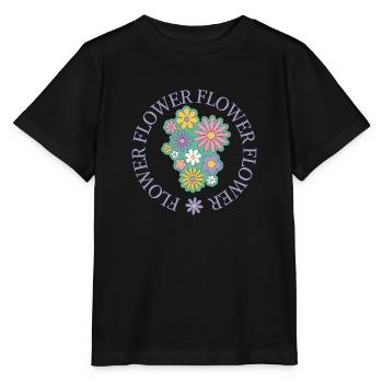 Flower Flower - Stanley/Stella Kinder T-Shirt MINI CREATOR  - Schwarz - Vorne - Mikhail (115cm)