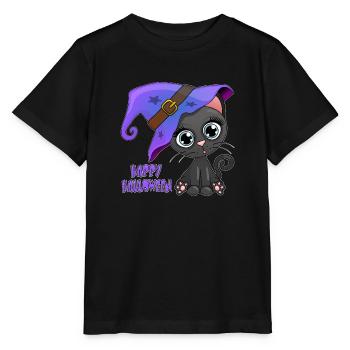 Adorable chaton d'Halloween - T-shirt bio MINI CREATOR Stanley/Stella Enfant - noir - Devant - Mikhail (115cm)