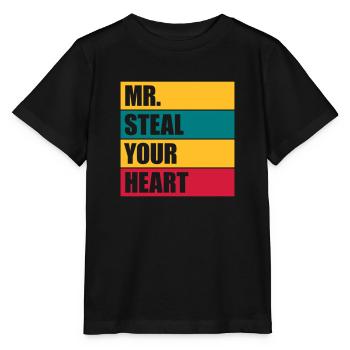 Mr steal your heart - Stanley/Stella MINI CREATOR Kids’ T-Shirt - black - Front - Mikhail (115cm)