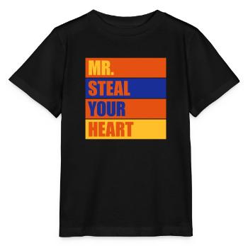 Mr steal your heart - Stanley/Stella MINI CREATOR Kids’ T-Shirt - black - Front - Mikhail (115cm)