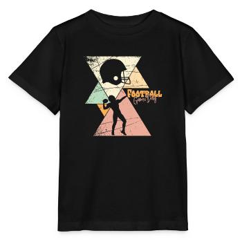 American Football Fan Shirt - Game Day Vintage - Stanley/Stella MINI CREATOR Kids’ T-Shirt - black - Front - Mikhail (115cm)
