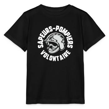 Sapeur -pompier volontaire - T-shirt bio MINI CREATOR Stanley/Stella Enfant - noir - Devant - Mikhail (115cm)