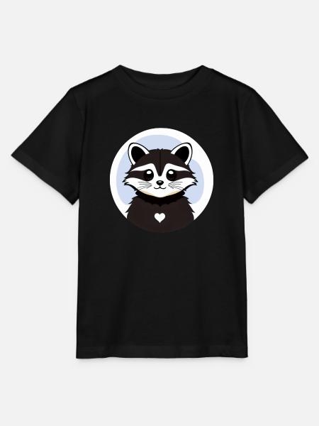 Waschbären süßer Cartoon Waschbär 4 - Stanley/Stella Kinder T-Shirt MINI CREATOR  - Schwarz
