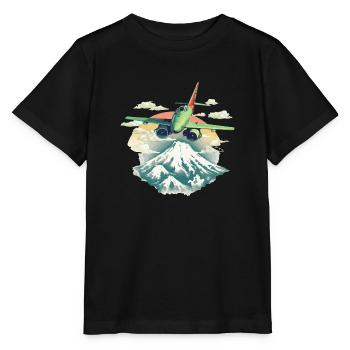 Das Flugzeug - Stanley/Stella Kinder T-Shirt MINI CREATOR  - Schwarz - Vorne - Mikhail (115cm)