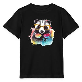 Iko the raccoon - Stanley/Stella MINI CREATOR Kids’ T-Shirt - black - Front - Mikhail (115cm)