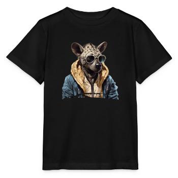 Hyène tachetée style de rue | Amoureux des hyènes - T-shirt bio MINI CREATOR Stanley/Stella Enfant - noir - Devant - Mikhail (115cm)