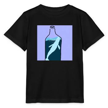 Flaschenpost, Wal-Illustration, Statement - Stanley/Stella Kinder T-Shirt MINI CREATOR  - Schwarz - Vorne - Mikhail (115cm)