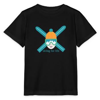 Skiing 4 Life - Stanley/Stella MINI CREATOR Kids’ T-Shirt - black - Front - Mikhail (115cm)
