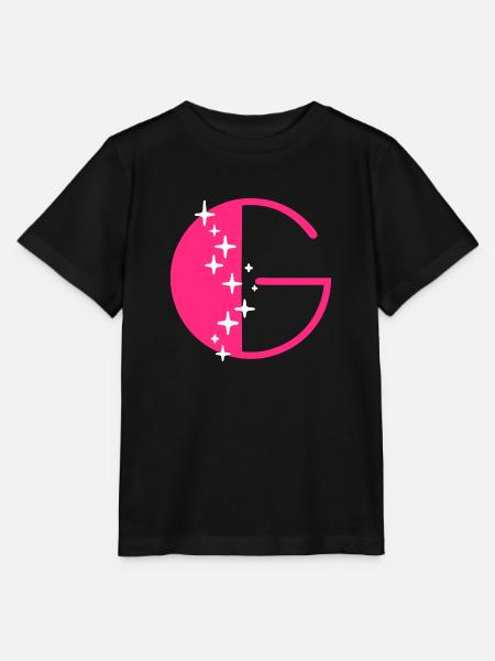 Buchstabe G Glitzer - Stanley/Stella Kinder T-Shirt MINI CREATOR  - Schwarz